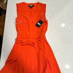 Orange DKNY dress